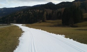 Im Moment noch ein etwas gewöhnungsbedürftiger Anblick, doch bis Ende Januar wird wohl auch noch der Naturschnee hinzukommen.