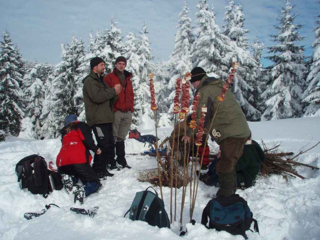 Picknick im Winterwald